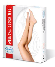 Gloriamed 361 (AGG) "Cotton Content" Thigh High (with sewn in Belt Attachment) LEFT OR RIGHT SINGLE LEG Medical Compression Stocking 34-46mmHg (RAL Class 3) Open Toe Beige