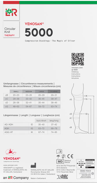 VENOSAN 5003 Below knee Medical Compression Stockings 34-46 mmHg Closed Toe
