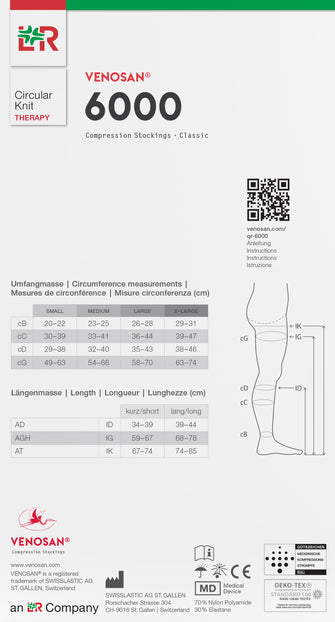 VENOSAN 6001 Below knee Medical Compression Stockings 18-22 mmHg Closed Toe