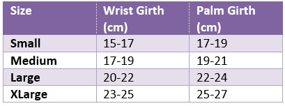 Exosoft Glove Sizing Chart