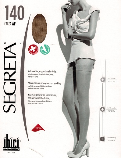 Ibici Segreta 140 Thigh High BAS (Use with suspendor belt) Medical Compresion Stockings 18-22 mmHg Closed Toe