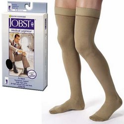 Jobst For Men Thigh High Grip Top Medical Compression Stockings 30-40 mmHg Closed Toe