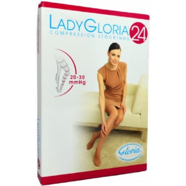 Gloriamed Lady Gloria 24 Thigh High Grip Top (Stay Up) Medical Compression Stockings 20-30 mmHg Closed Toe